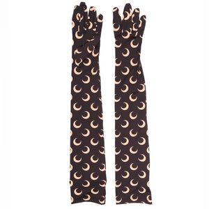 Marine Serre Crescent Moon print long gloves.